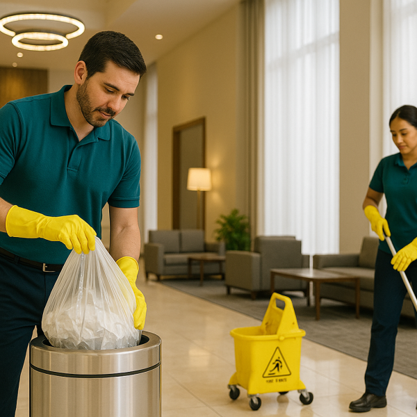 Personal uniformado prestando servicios de Limpieza, aseo y mantenimiento para oficinas de la industria hotelera, aeroportuaria, escolar, hospitalaria y de servicios en general.