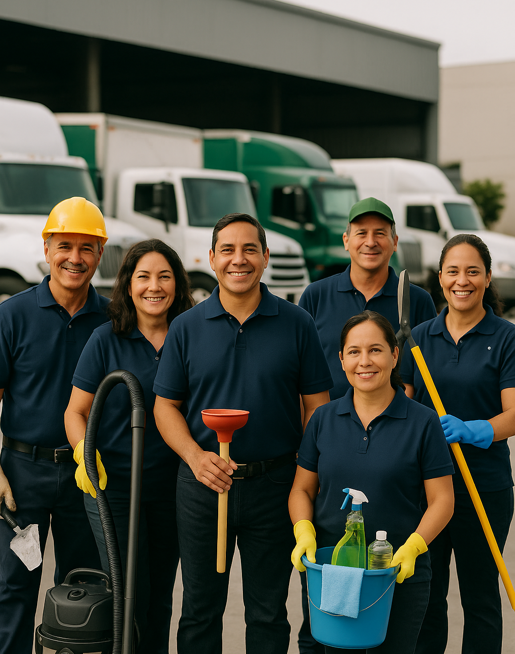 Equipo profesional de SELM realizando servicios de limpieza y mantenimiento en instalaciones corporativas en México